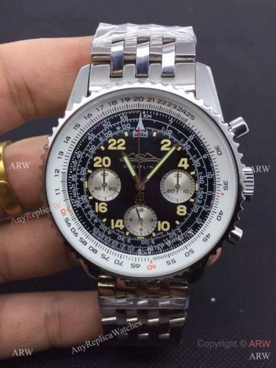 Replica Vintage Breitling Navitimer SS Black Dial Chronograph Timepiece